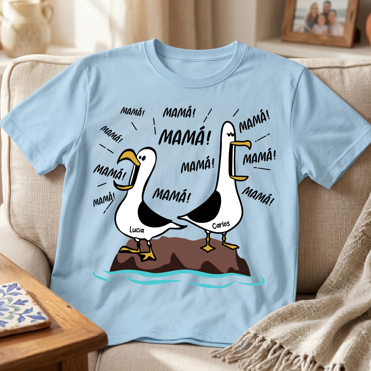 Gaviota Mamá Mamá Mamá - Camiseta Personalizada - Regalo Divertido del Día de la Madre para Mamá
