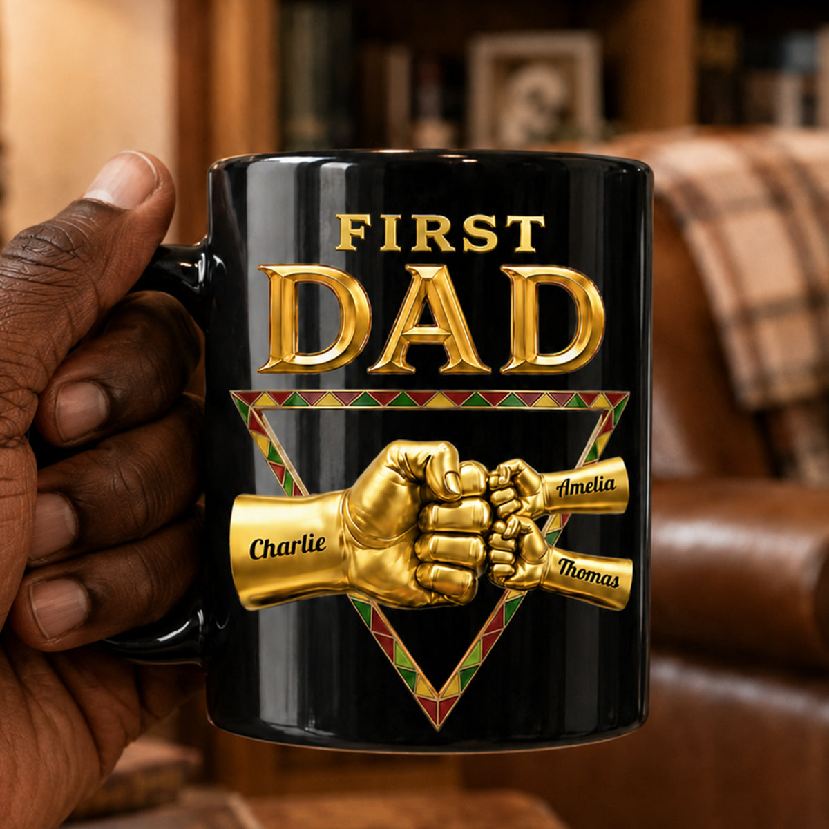 First Dad Now Grandpa - Personalized Mug - Father's Day Gift for Grandpa, Dad, Husband