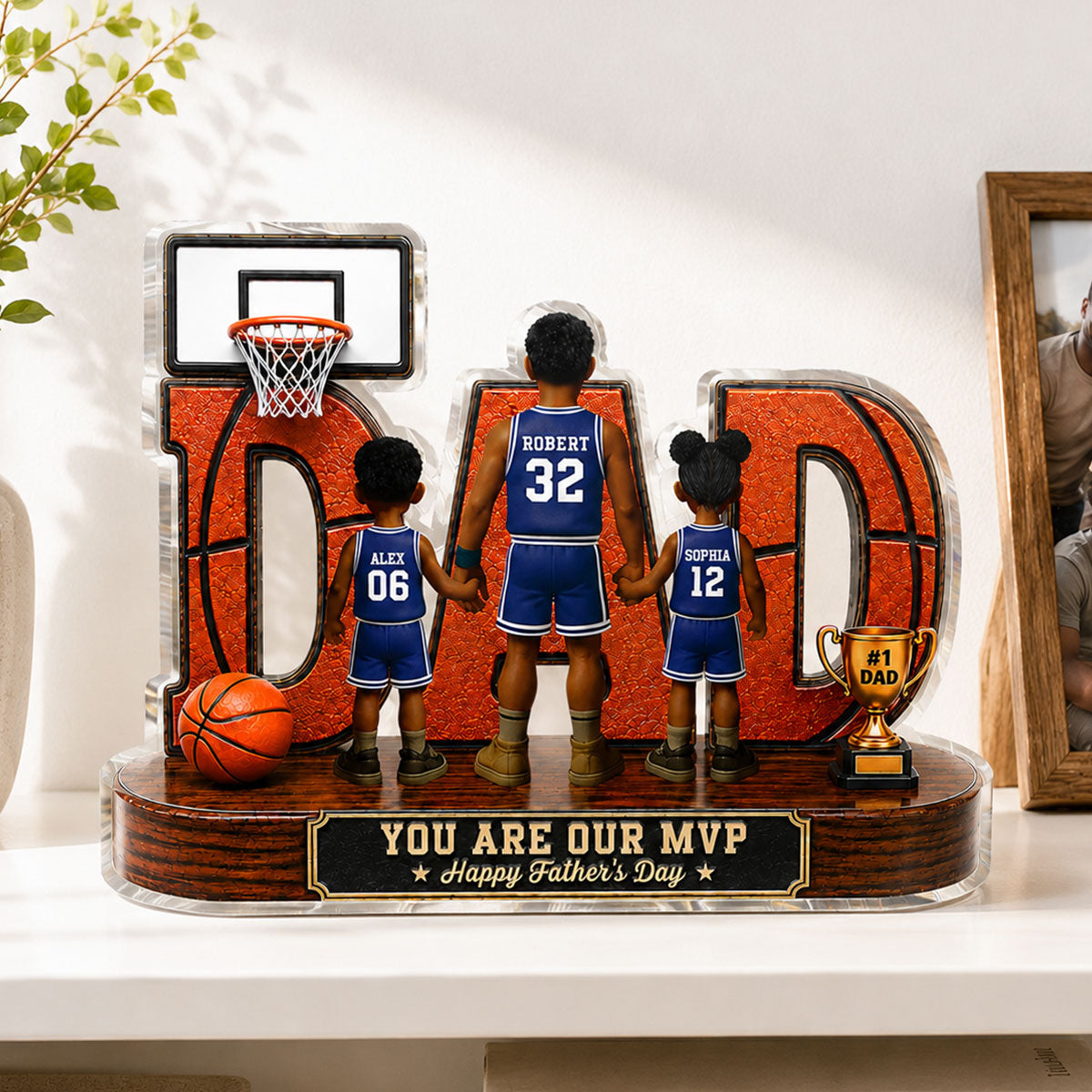 Basketball Dad Legend You Are Our MVP - Personalized Acrylic Block Plaque -  Gift For Dad, Husband, Basketball Fans