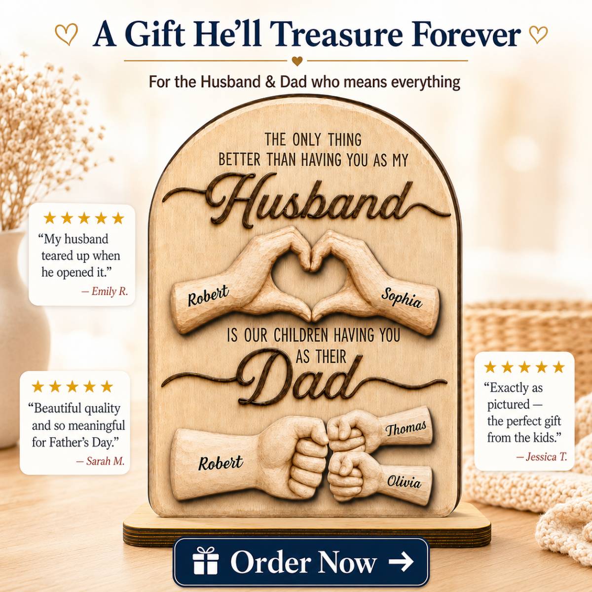 Sentimental Rustic The Only Thing Better Than Having You As Husband - Personalized 2-Layered Wooden Plaque - Heartfelt  Gift For Husband, Dad