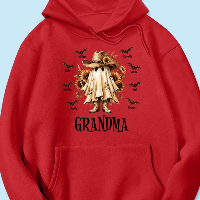 Western Cowgirl Boo Grandma Fall Season Halloween - Personalized Shirt - Halloween Gift For Grandma