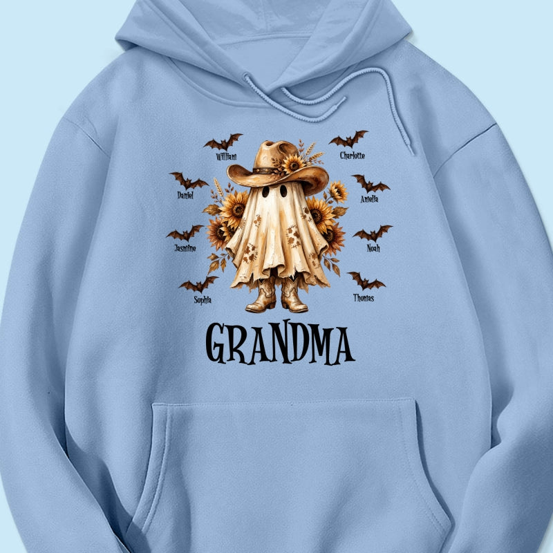 Western Cowgirl Boo Grandma Fall Season Halloween - Personalized Shirt - Halloween Gift For Grandma