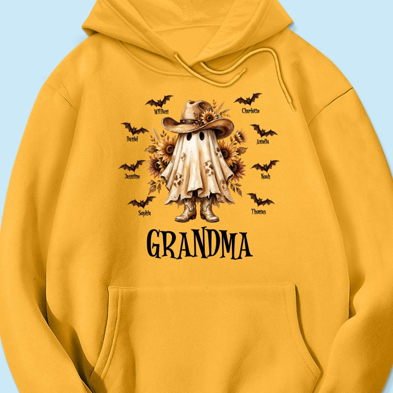 Western Cowgirl Boo Grandma Fall Season Halloween - Personalized Shirt - Halloween Gift For Grandma