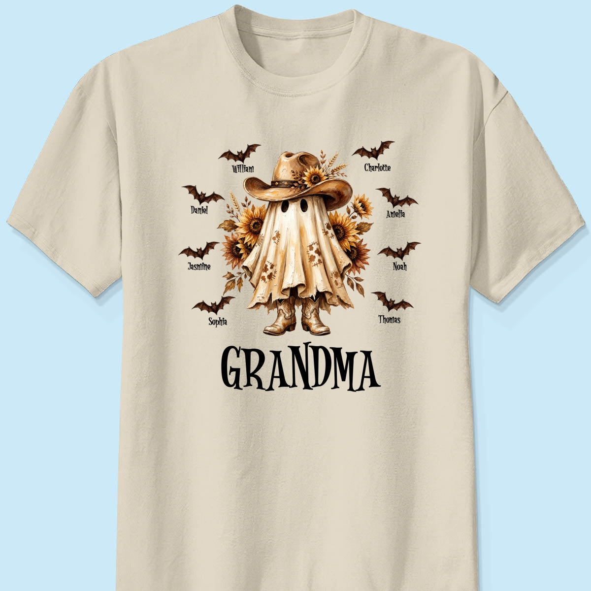 Western Cowgirl Boo Grandma Fall Season Halloween - Personalized Shirt - Halloween Gift For Grandma