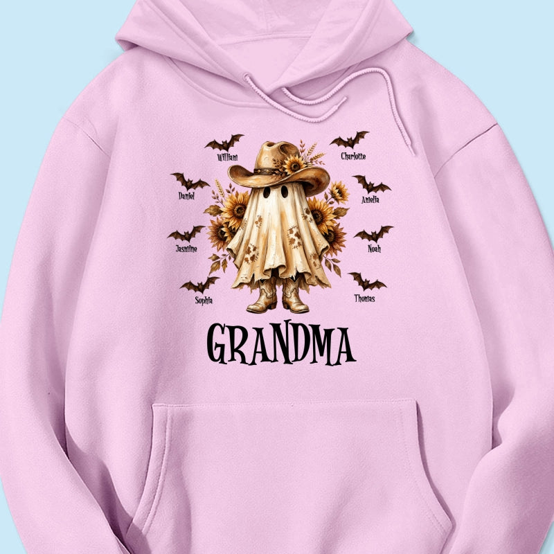 Western Cowgirl Boo Grandma Fall Season Halloween - Personalized Shirt - Halloween Gift For Grandma