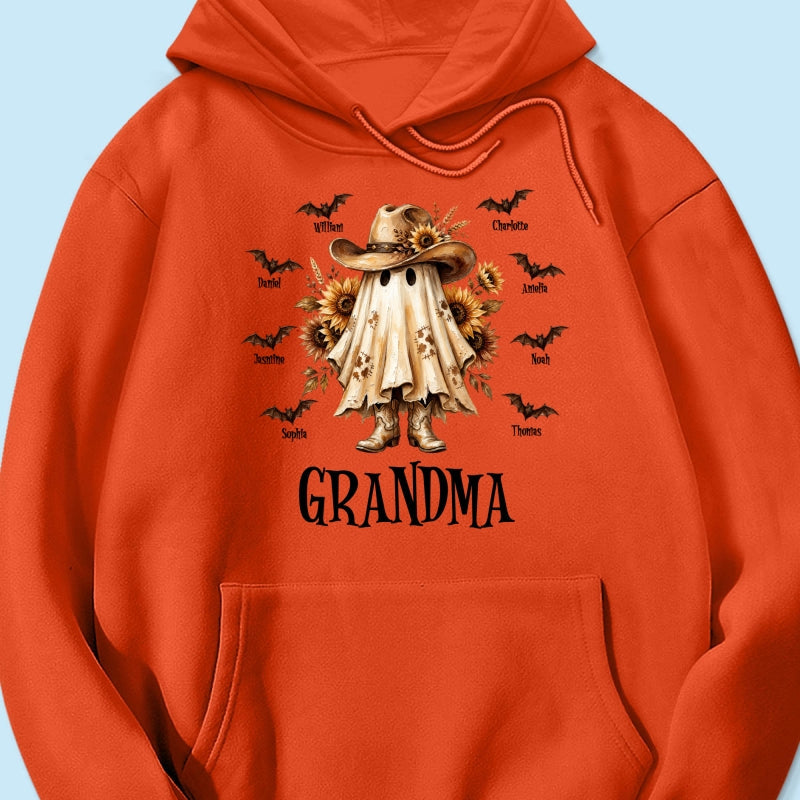 Western Cowgirl Boo Grandma Fall Season Halloween - Personalized Shirt - Halloween Gift For Grandma