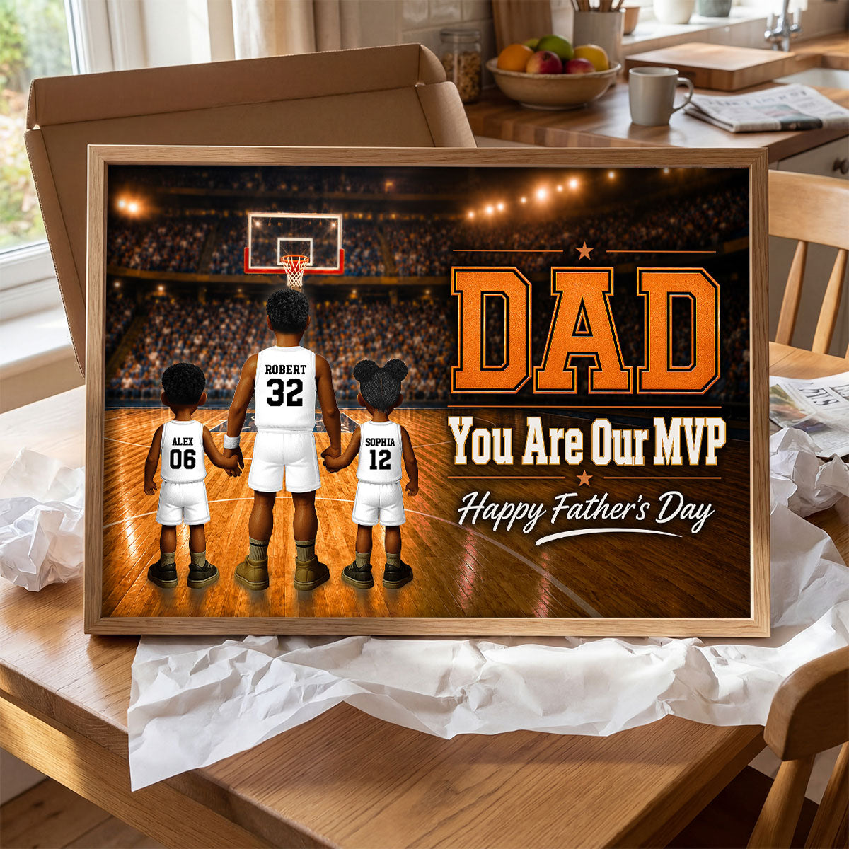 Basketball No 1 Dad Legend You Are Our MVP - Personalized Poster - Father's Day Gift For Dad, Husband, Basketball Fans