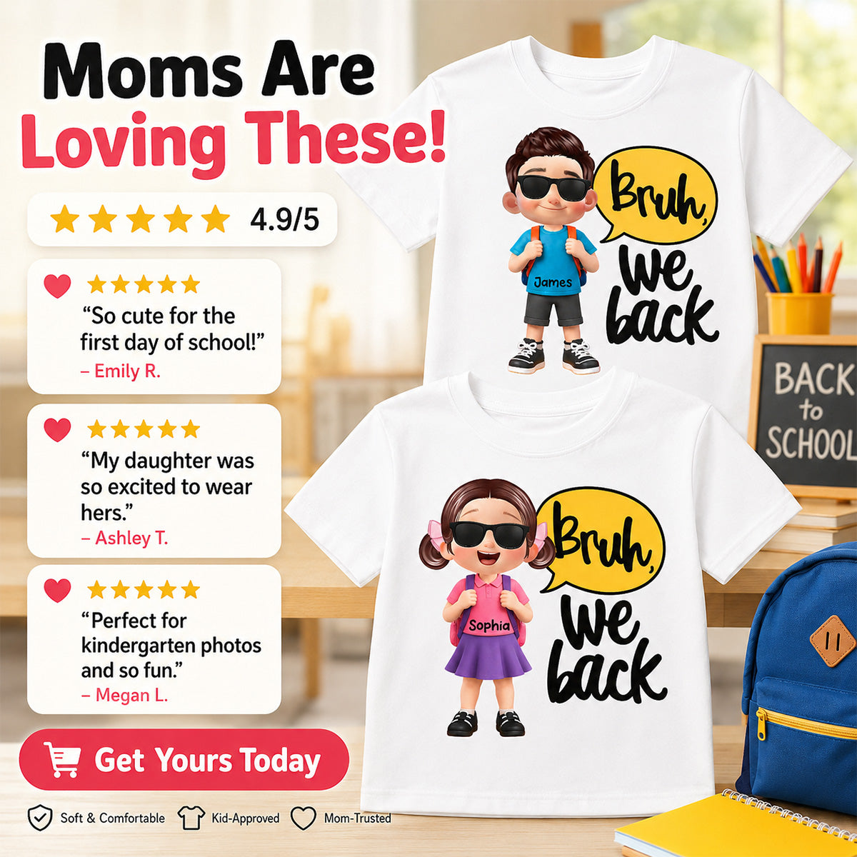 Bruh We Back Cute Kid - Personalized Shirt - Back To School Gift