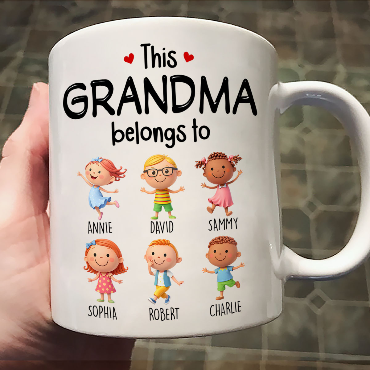 This Grandma Belongs to Cute Grandkids - Personalized Mug - Heartfelt Gift for Grandma