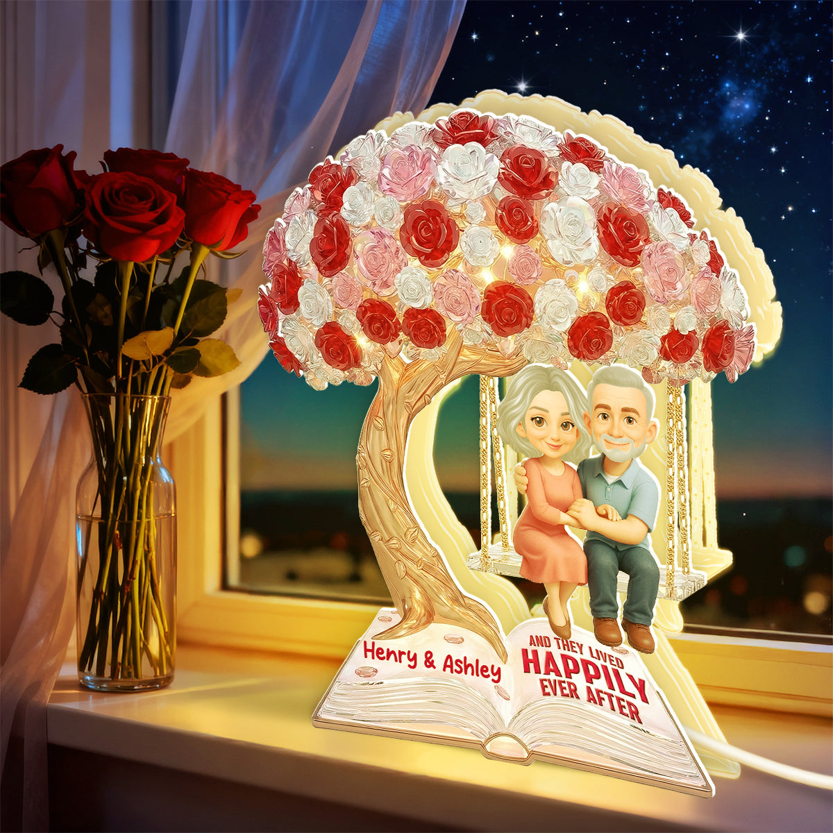 And They Lived Happily Ever After - Personalized Light Box - Valentine's Gift For Him, For Her