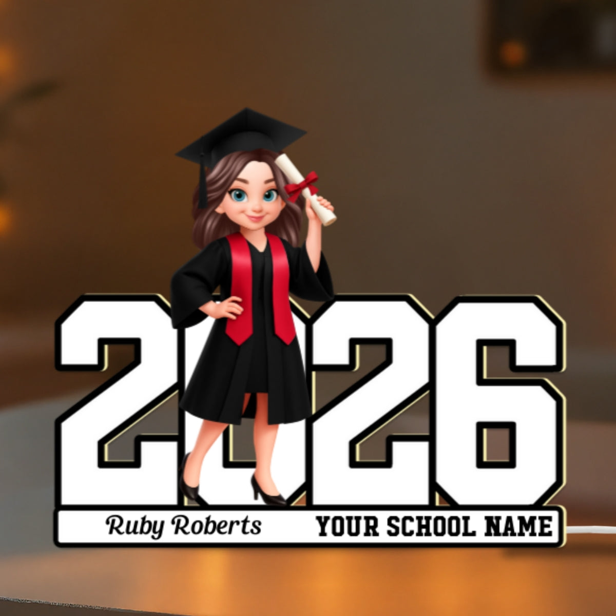 Graduation Senior Class Of Year - Personalized Light Box - Christmas Gift For Graduates
