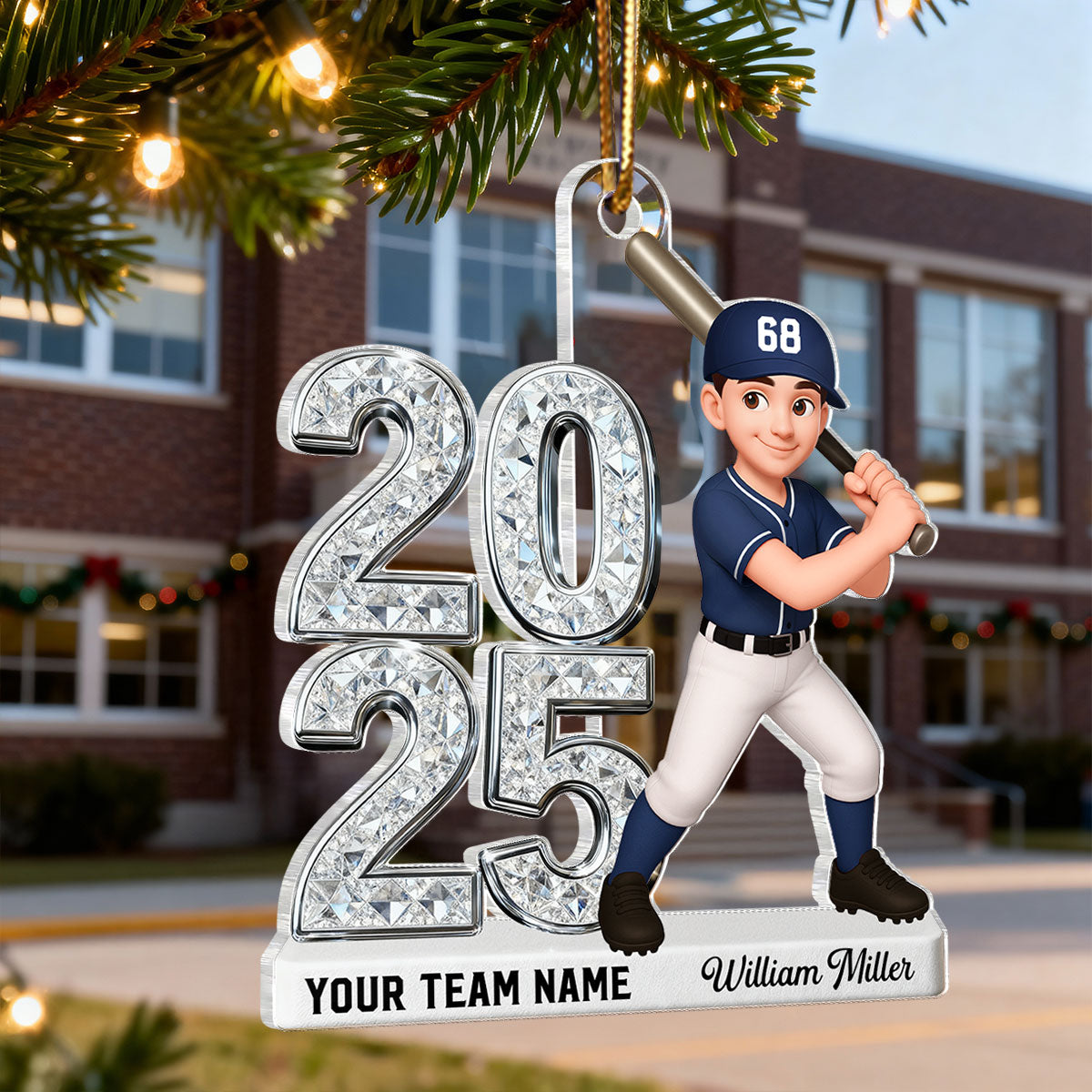 3D Shiny Effect Sport Player With Year - Personalized Acrylic Ornament - Gift For Daughter, Granddaughter, Son, Grandson