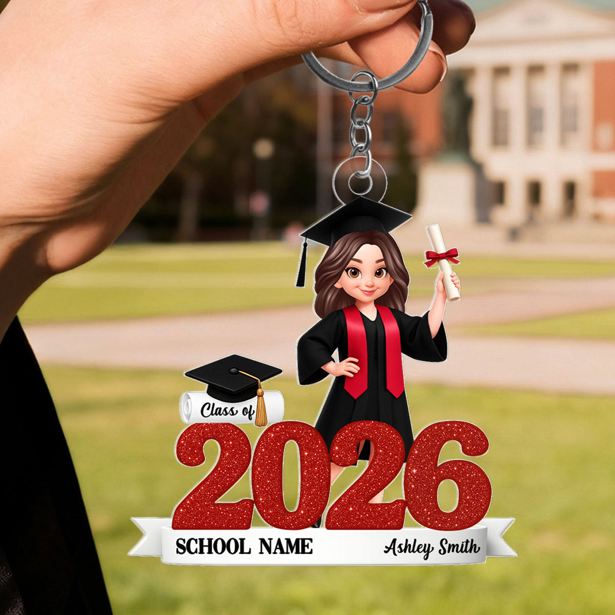 Class Of 2025 2026 3D Effect Senior - Personalized Acrylic Keychain - Gift for Senior