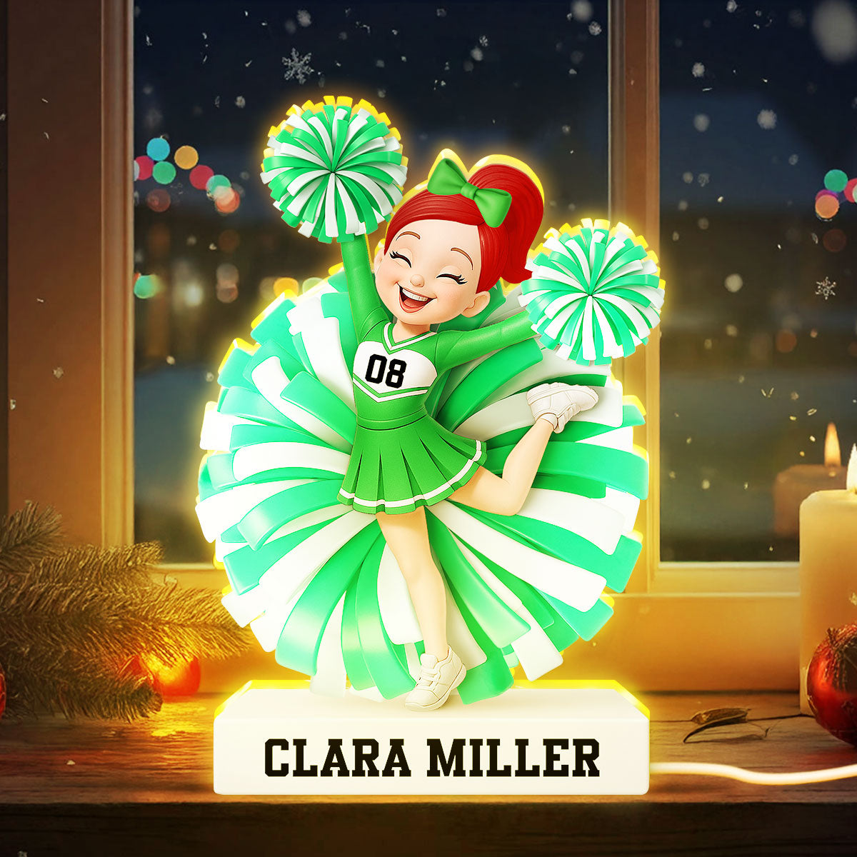 Cheerleader Girl 3D Effect - Personalized Light Box - Christmas Gift for Teen Girl Daughter