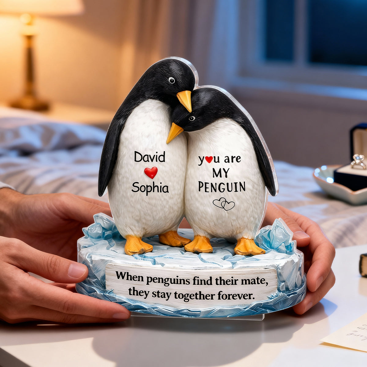 You Are My Penguin - Personalized Acrylic Block Plaque - Sentimental Wedding Anniversary Gift, Gift for Him, for Her