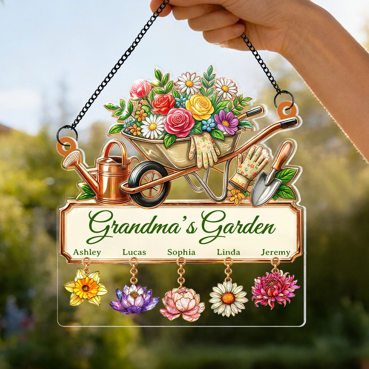 Grandma's Garden Custom Birth Flower - Personalized Suncatcher - Mother's Day Gift for Mom, Grandma