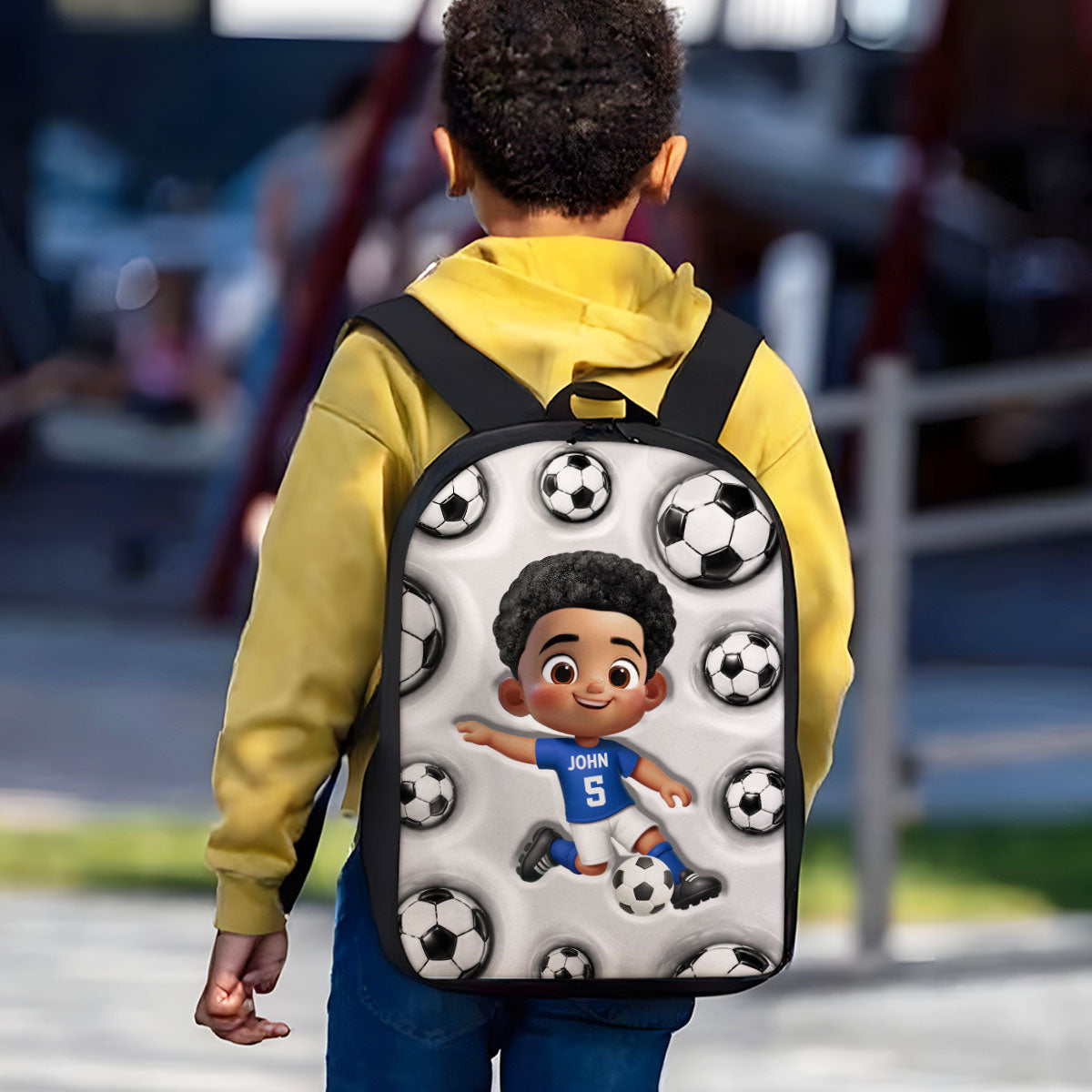 Soccer Patterns Boy And Girl - Personalized Backpack - Back To School Gift For Kids, Daughters, Sons, Grandkids