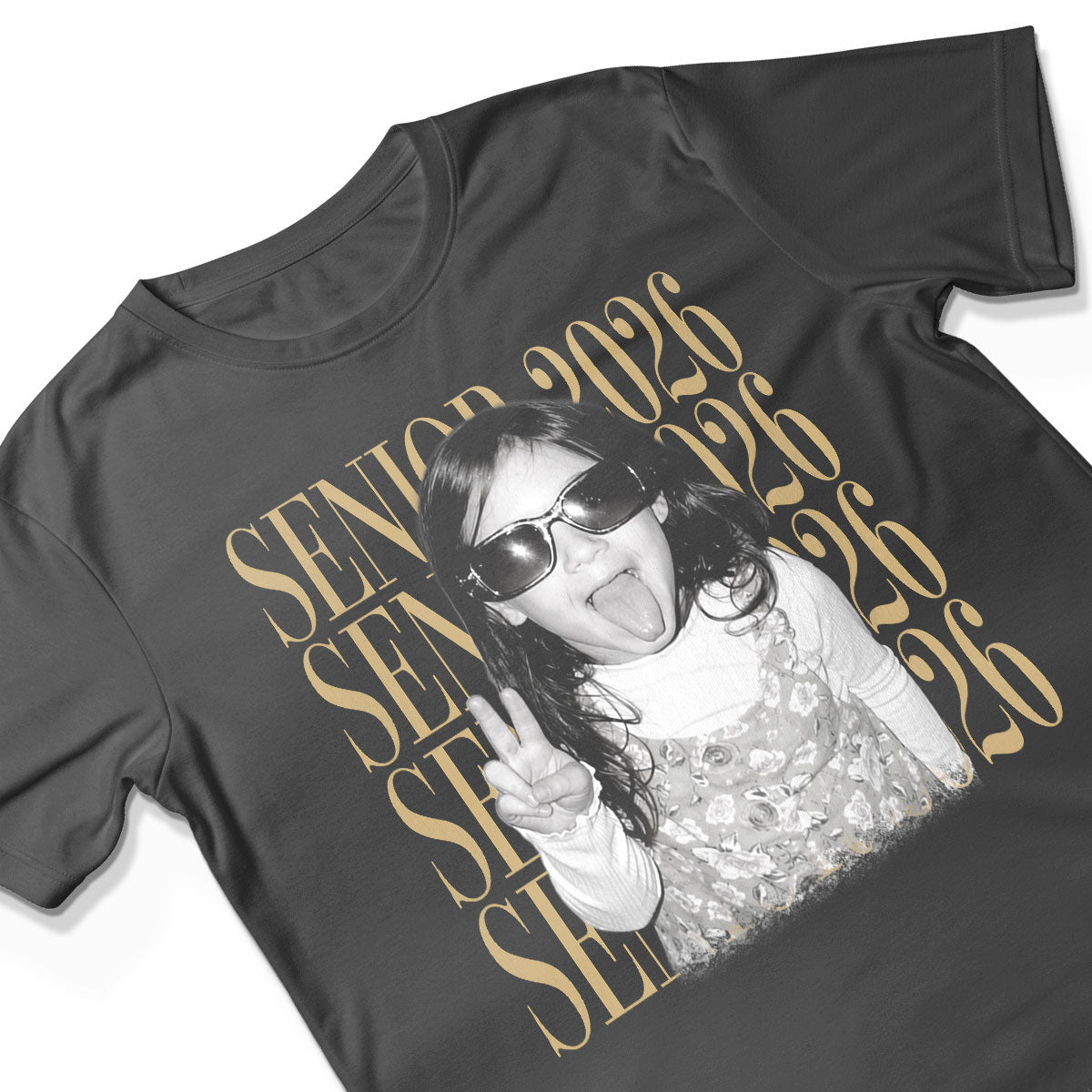 Retro Vintage Photo And Year Senior - Personalized Shirt - Custom Graduate Picture Shirt, Graduation Gift, Family Matching Shirt Graduation Party Celebration