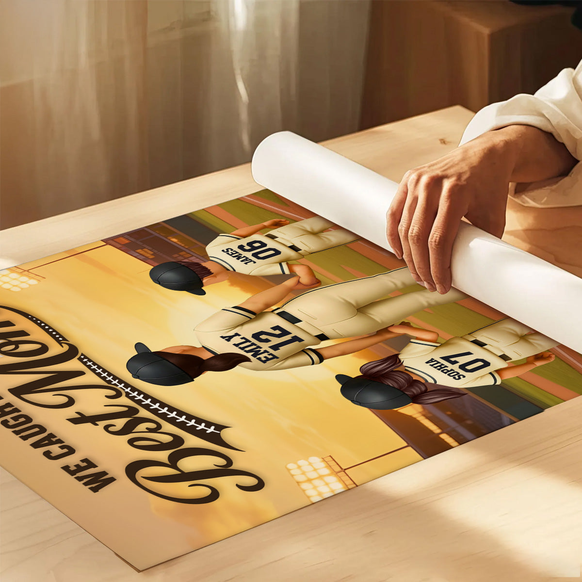 On The Field We Caught The Best Mom - Personalized Poster - Mother's Day Gift For Baseball Mom