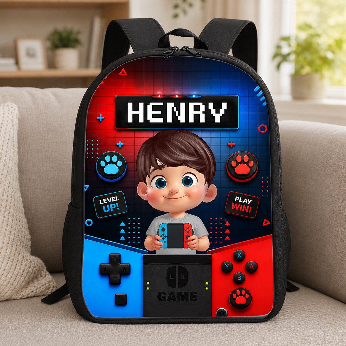 Gamer Boys Girls - Personalized Backpack - Back to School Backpack for Kids