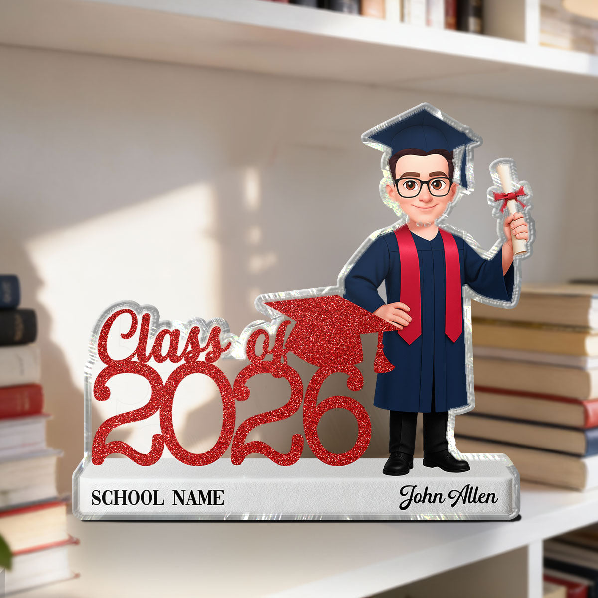 Class Of 2026 2027 Keepsake - Personalized Acrylic Block Plaque - Graduation Gift For Graduates, Daughter, Son