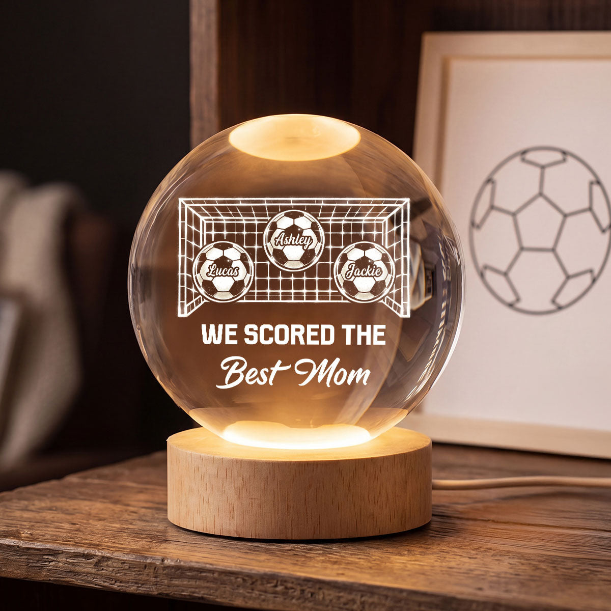 We Scored The Best Mom Soccer Mom - Personalized Crystal Ball - Mother's Day Gift For Soccer Mom, Gift For Wife