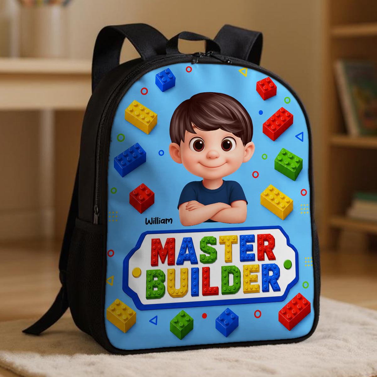 Master Builder for Boys Girls - Personalized Backpack - Back to School Backpack for Kids