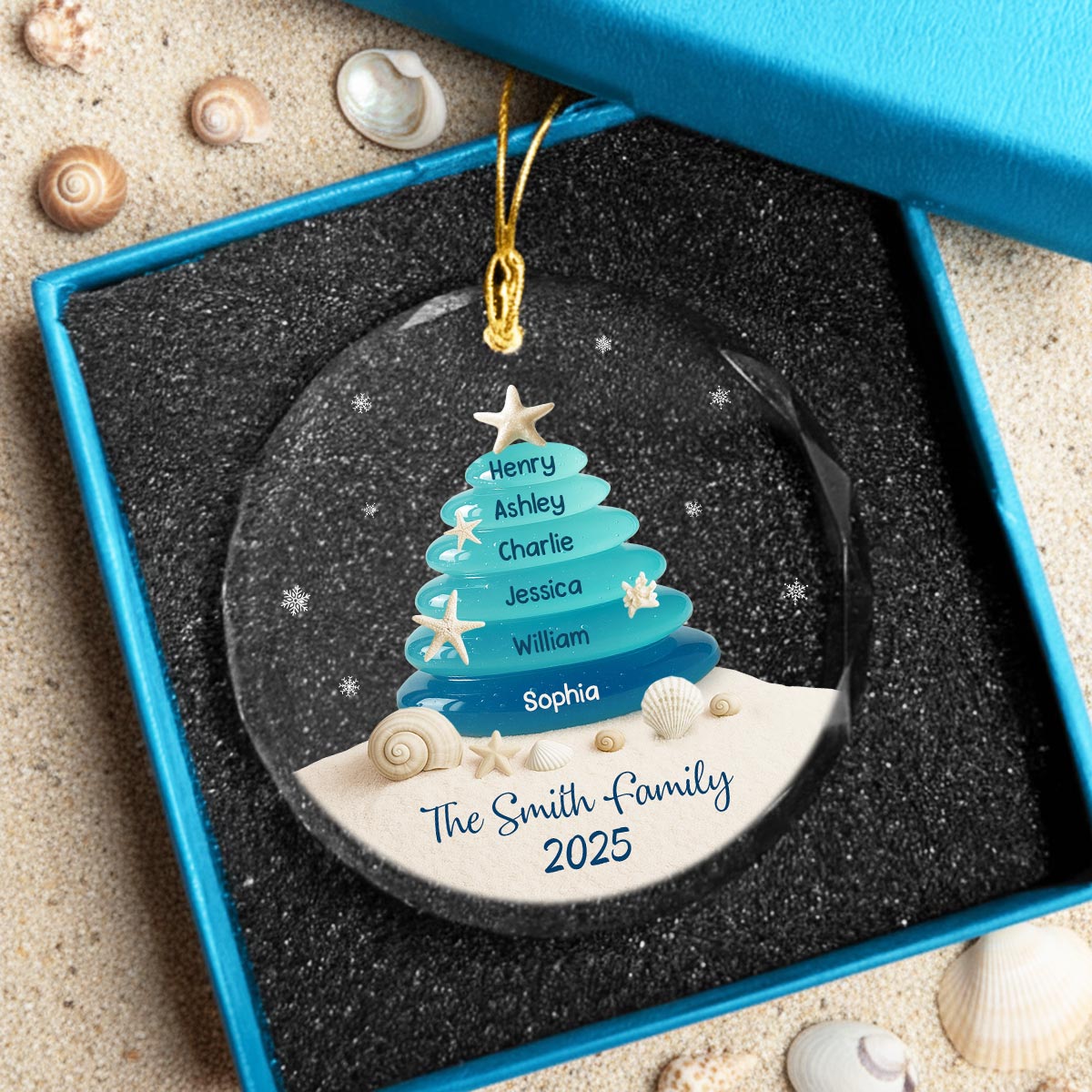Sea Glass Christmas Tree - Personalized Glass Ornament - Heartwarming Festive Christmas Decor