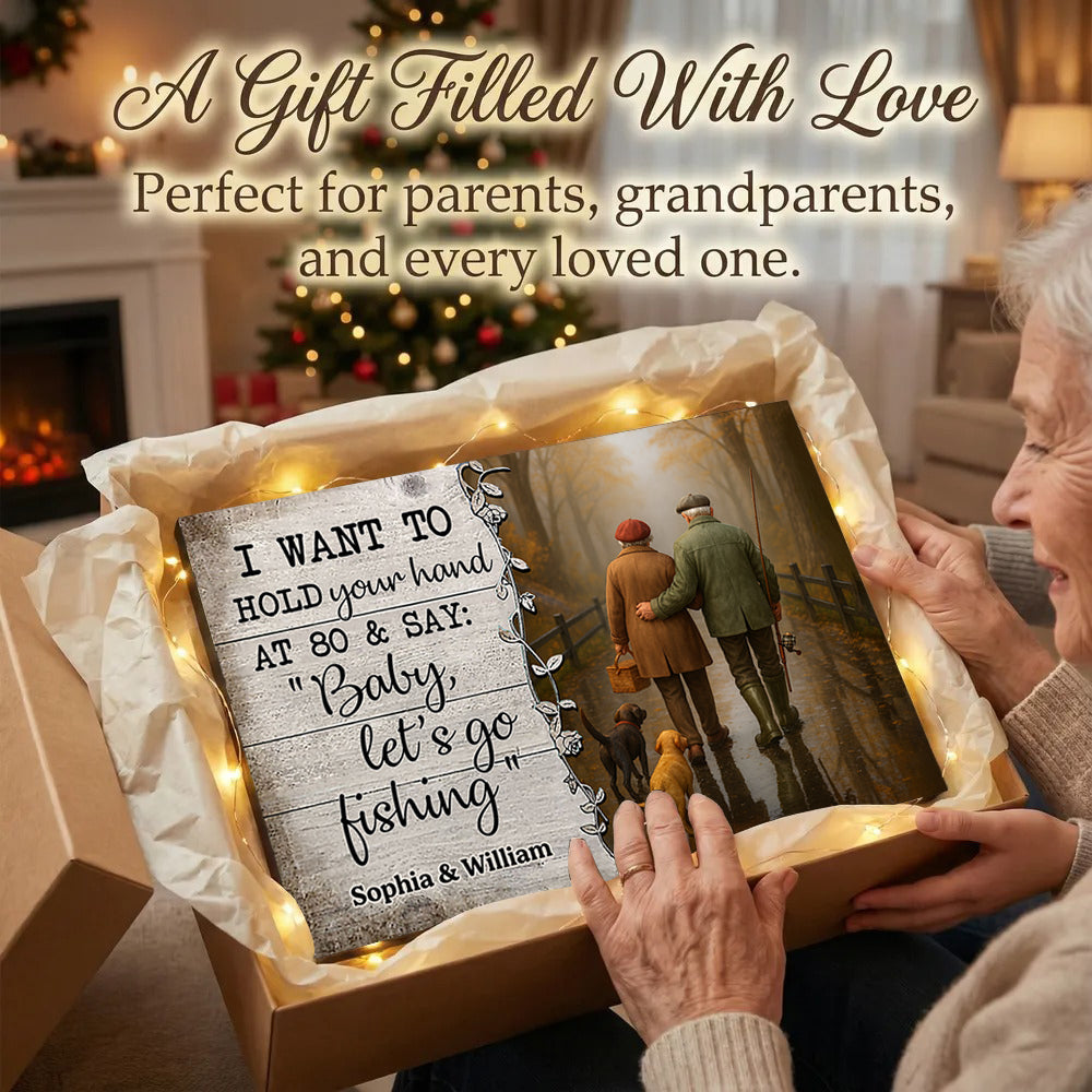 Baby Let's Go Fishing Old Couple - Personalized Poster - Heartwarming Gift For Him, For Her, For Couple