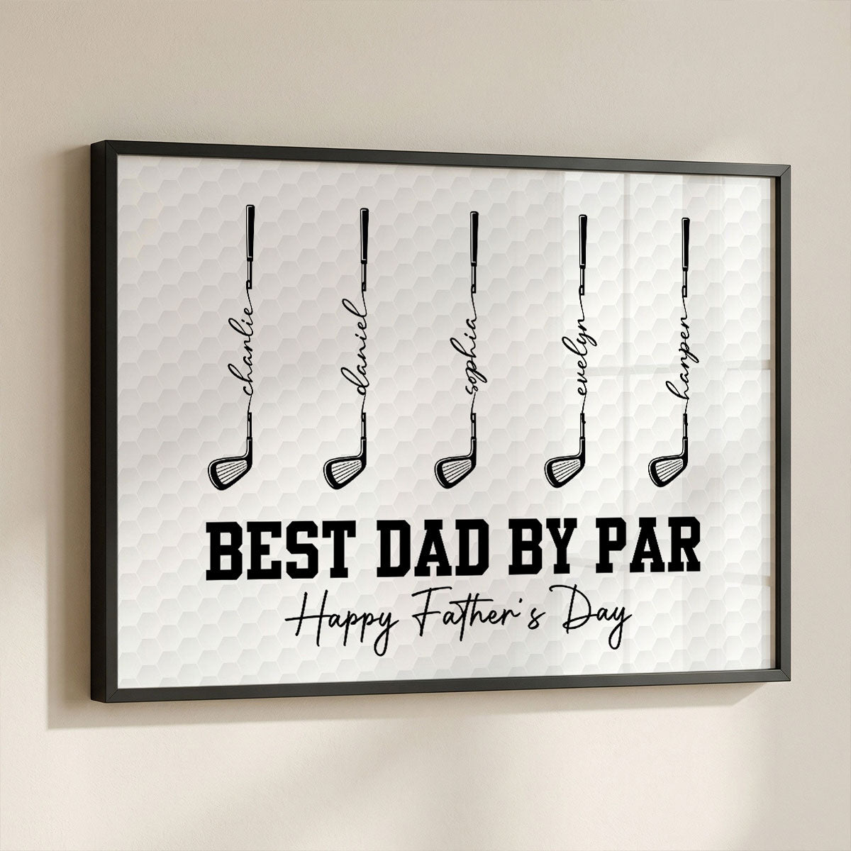Golf Best Dad Grandpa By Par - Personalized Poster - Father's Day Gift For Dad, Grandpa