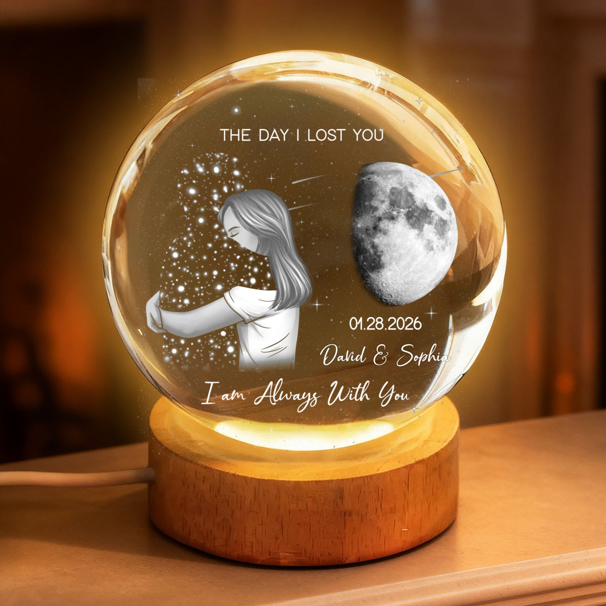 The Day You Said Goodbye Moon Phase - Personalized Poster - Memorial Sympathy Gift