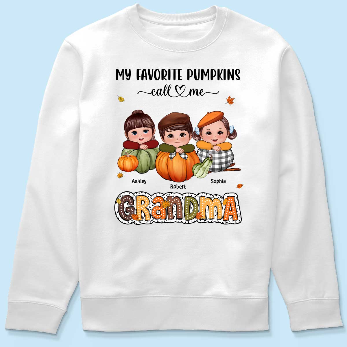 My Favorite Pumpkins Call Me Grandma Fall Season Personalized Shirt