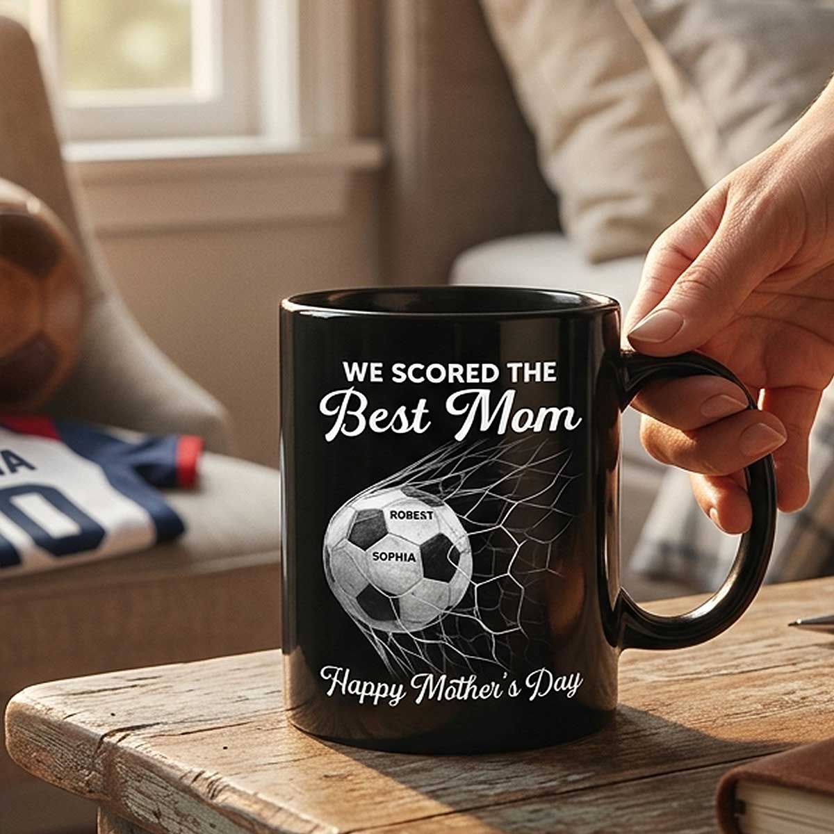 We Scored The Best Mom - Personalized Mug - Mother's Day Gift For Soccer Mom
