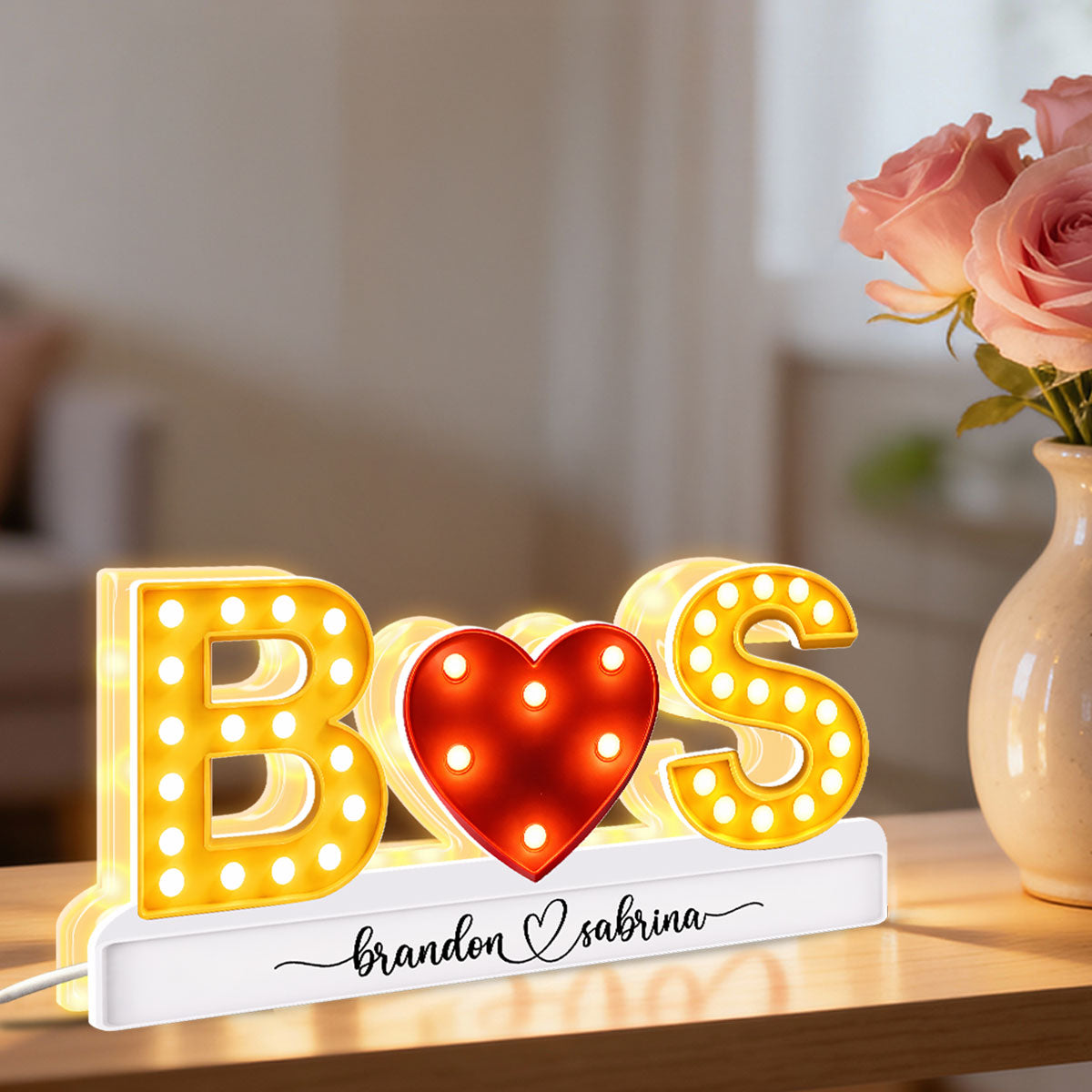 Eternal Love Couple Initials - Personalized Light Box - Heartfelt Valentine's Day Gift, Anniversary Gift For Couple, For Him, For Her