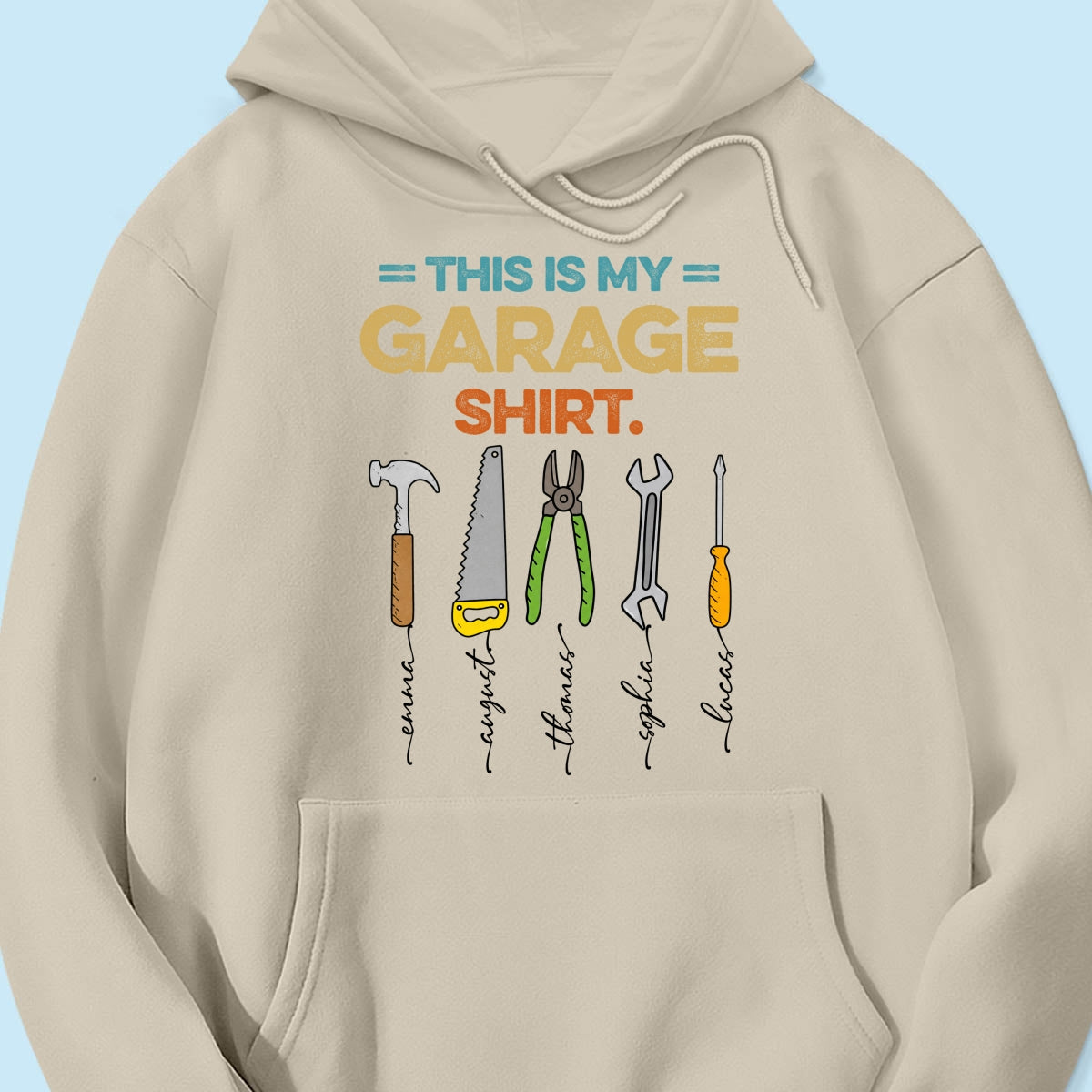 This Is My Garage Shirt Custom Kids Name - Personalized Shirt - Father's Day Gift For Mechanic Dad, Grandpa