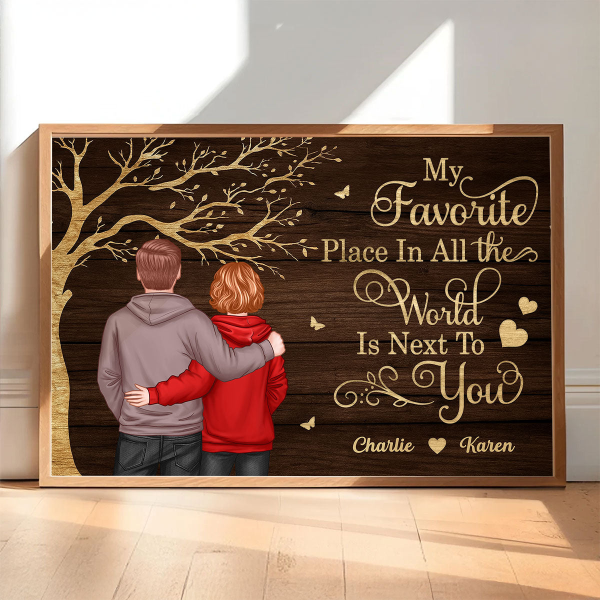 Favorite Place in All the World Couple Tree - Personalized Poster - Gift for him, Gift for her