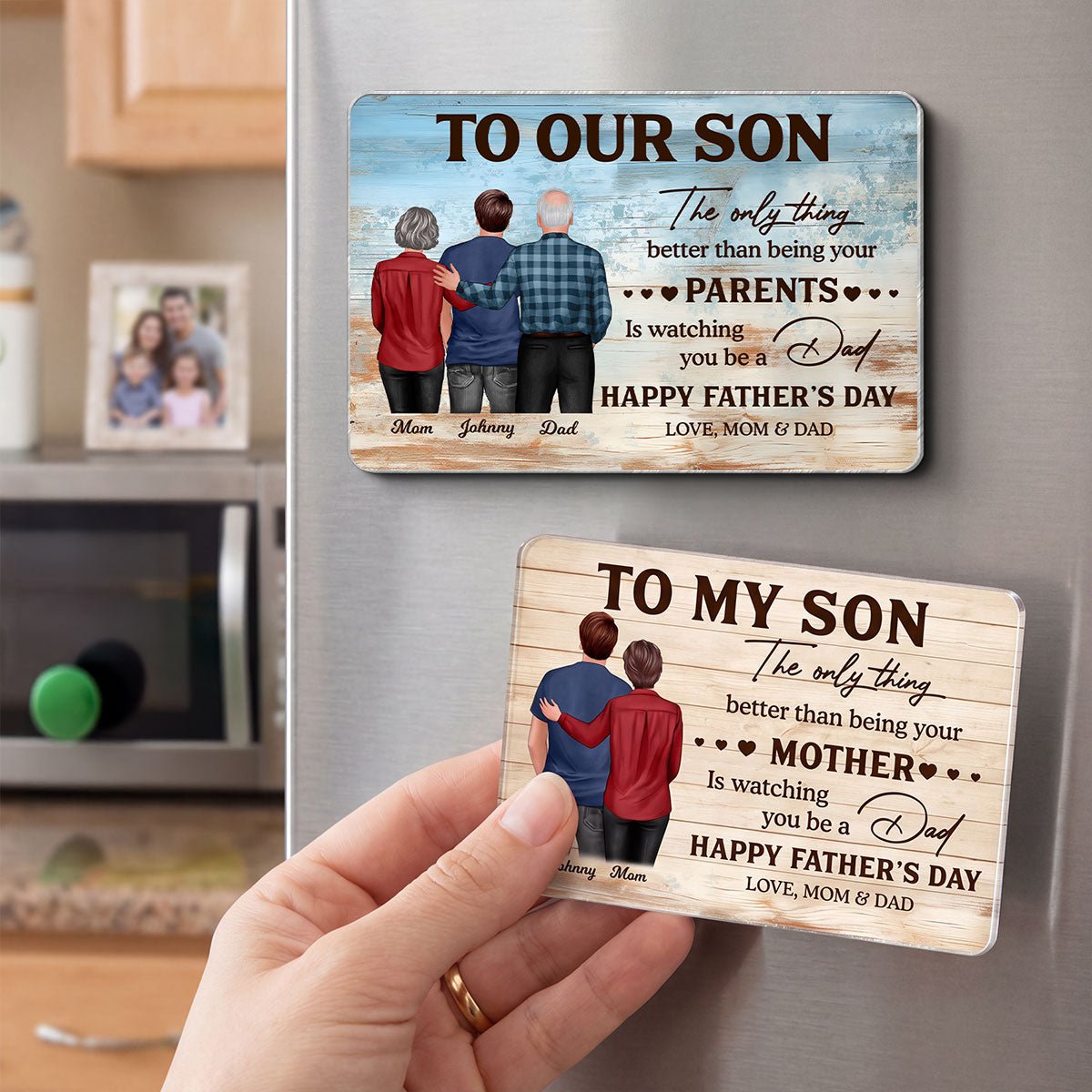 To My Son Watching You Be A Dad - Personalized Acrylic Fridge Magnet - Father's Day Gift For Son