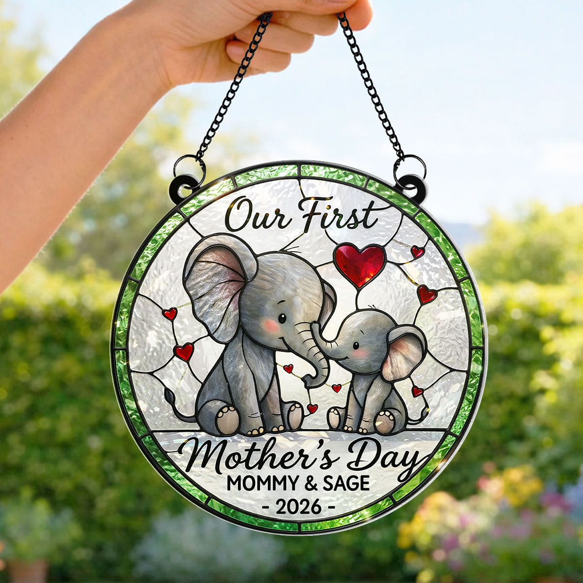 Our 1st Mother's Day Elephant - Personalized Suncatcher - Mother's Day Gift For Her, Mom, Wife