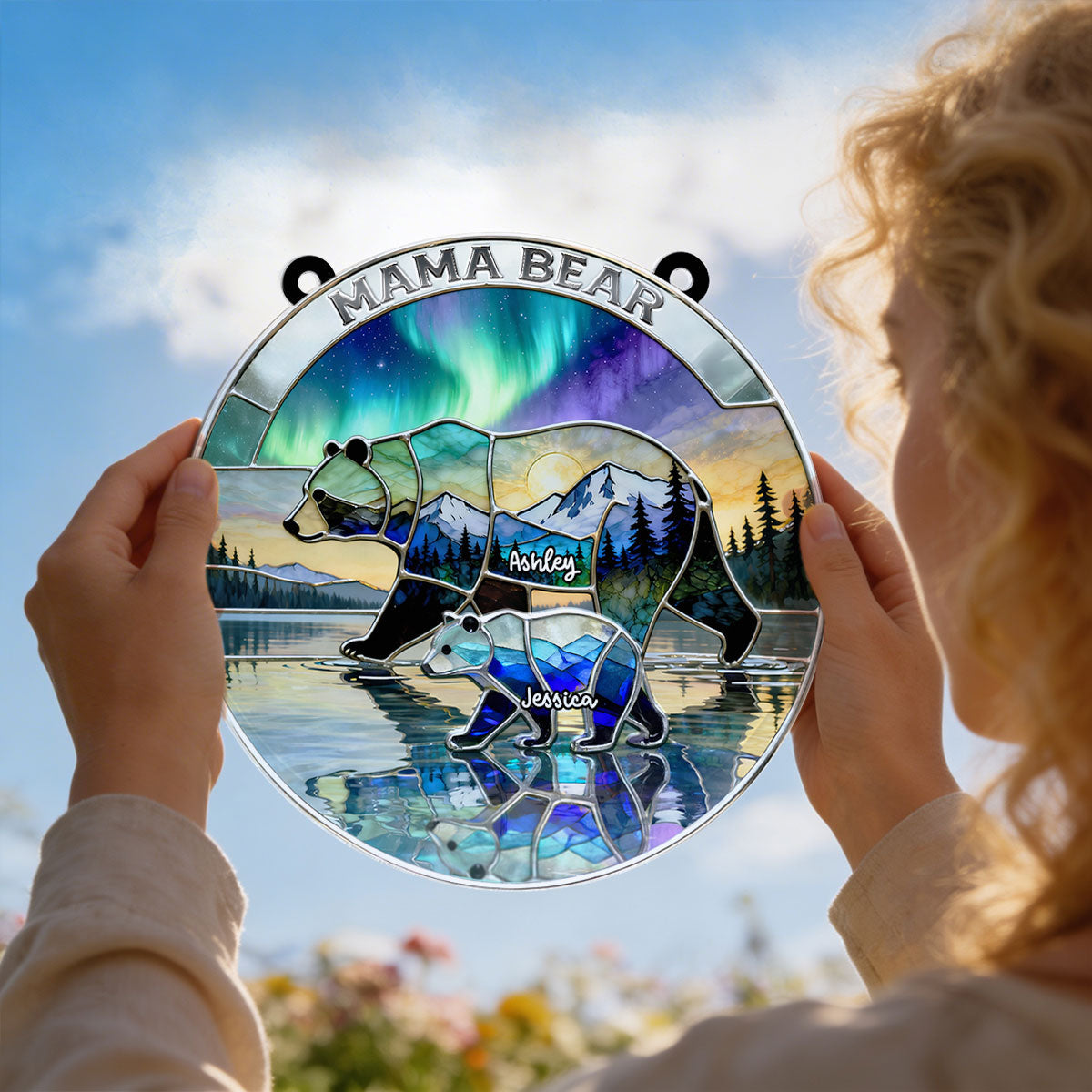 Mama Bear - Personalized Acrylic Suncatcher - Heartfelt Mother's Day Gift for Mom, Wife