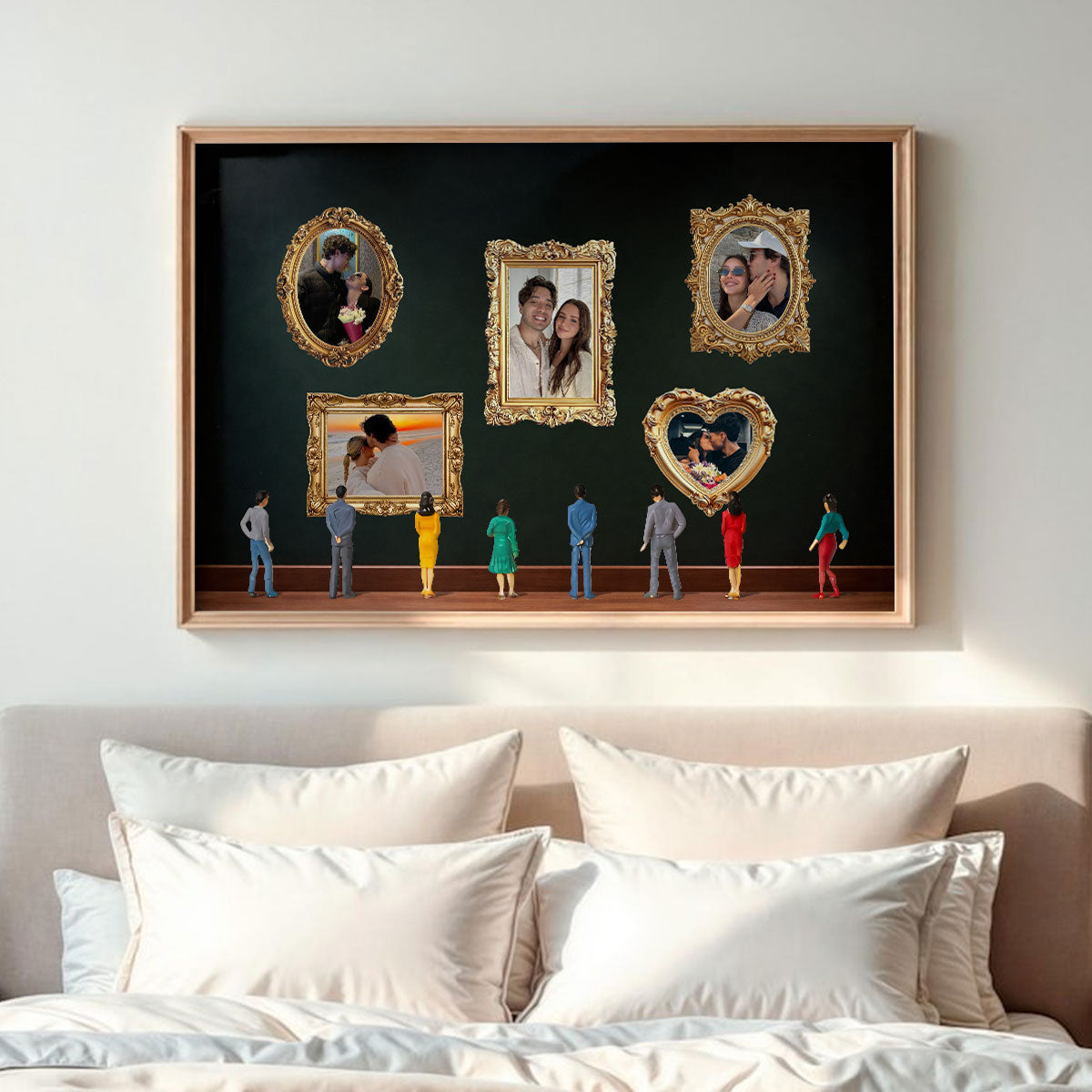 Custom Couple Photos Eternal Love As Art Gallery In Museum Exhibition - Personalized Poster - Gift For Couple