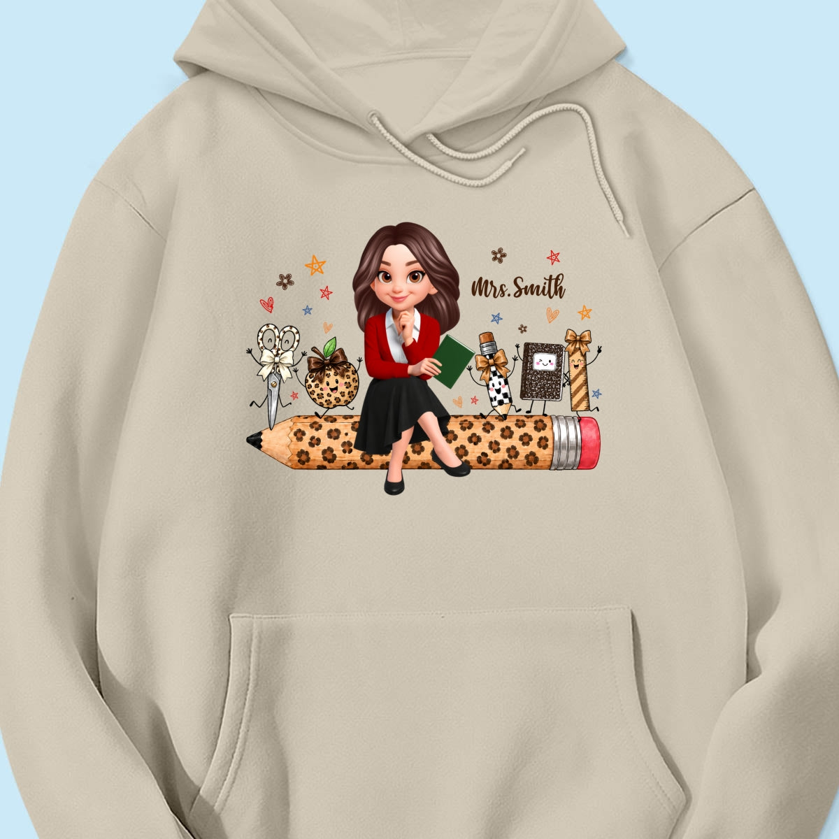 Leopard Teacher Life Happy School Suppliers Friends - Personalized Shirt - Back To School Gift For Teacher