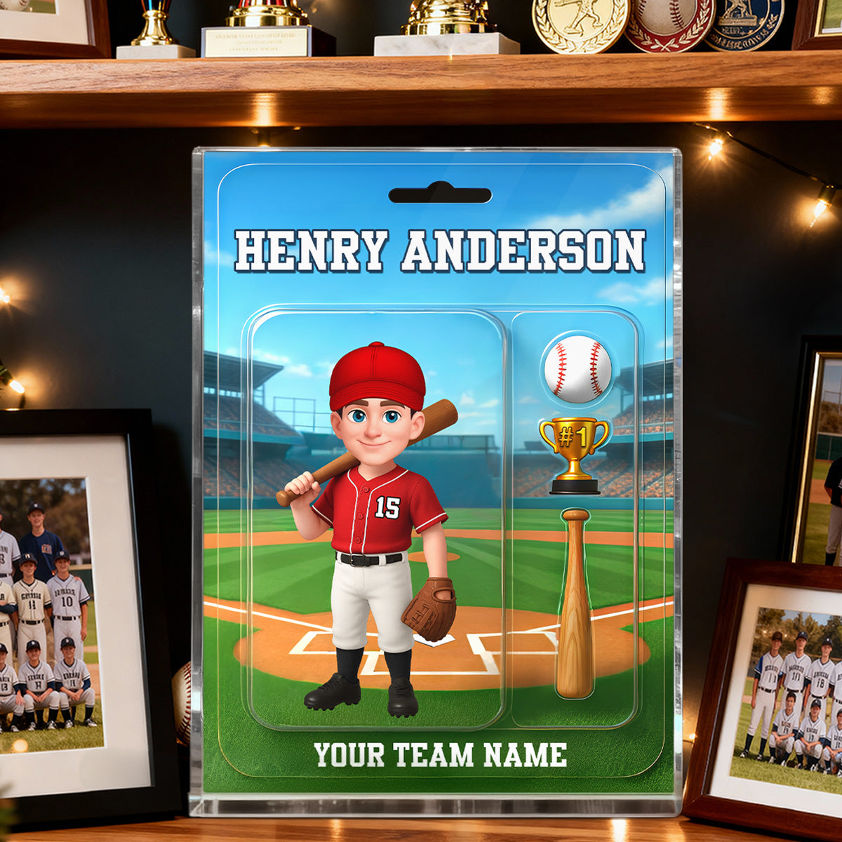 Baseball Player Baseball Things - Personalized Acrylic Block Plaque - Christmas Gift For Baseball Players