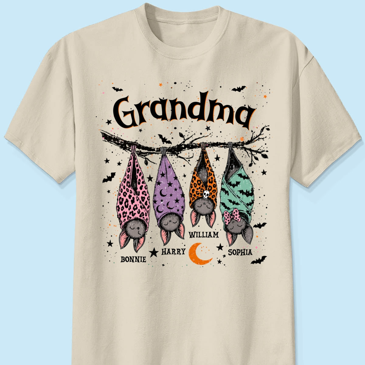 Grandma’s Little Bat Crew – Personalized Shirt – Cute Halloween Gift For Grandma