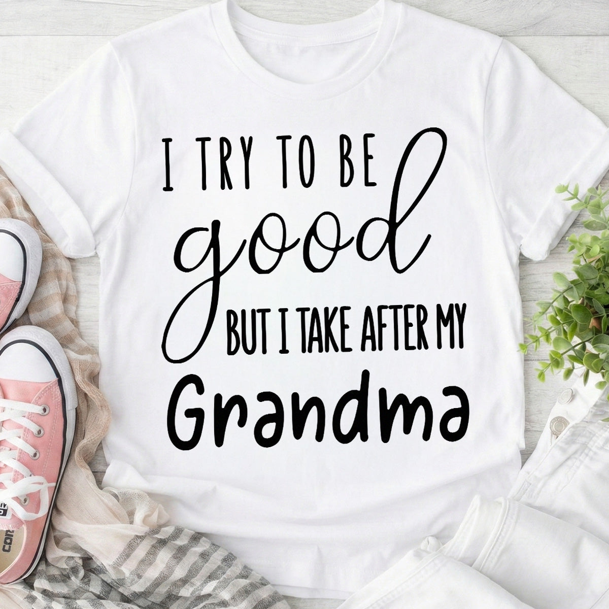 I Try To Be Good But I Take After My Grandma Shirt For Kid