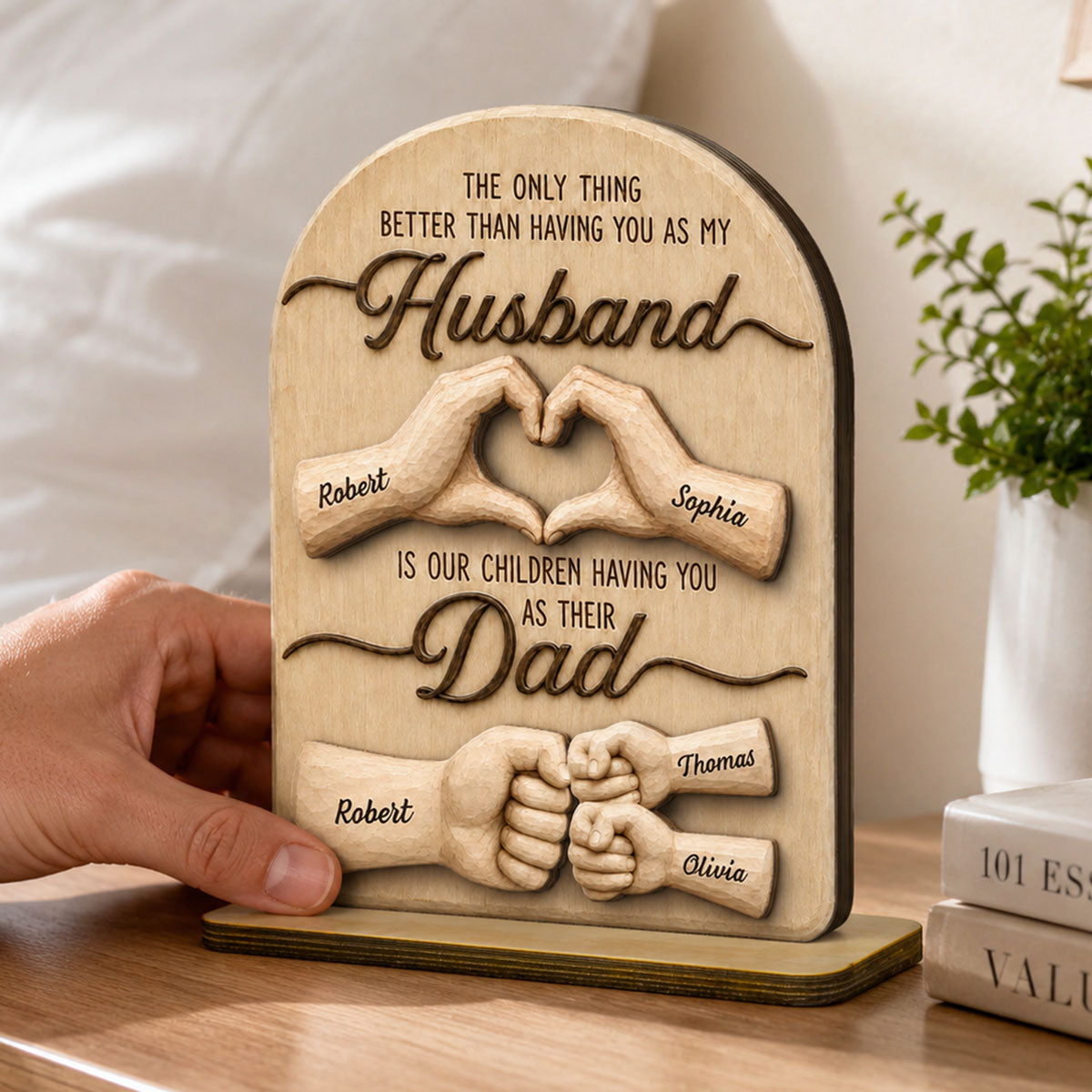 Sentimental Rustic The Only Thing Better Than Having You As Husband - Personalized 2-Layered Wooden Plaque - Heartfelt  Gift For Husband, Dad