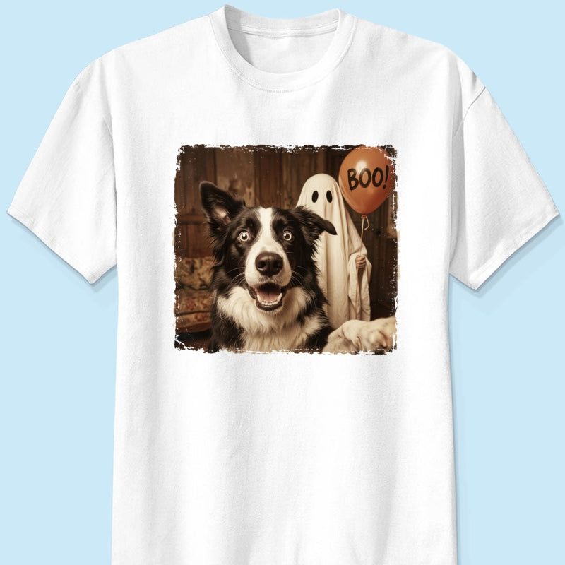 Custom Dog Cat Photo Halloween - Personalized Shirt - Trendy Vintage Spooky Tee for Pet Moms