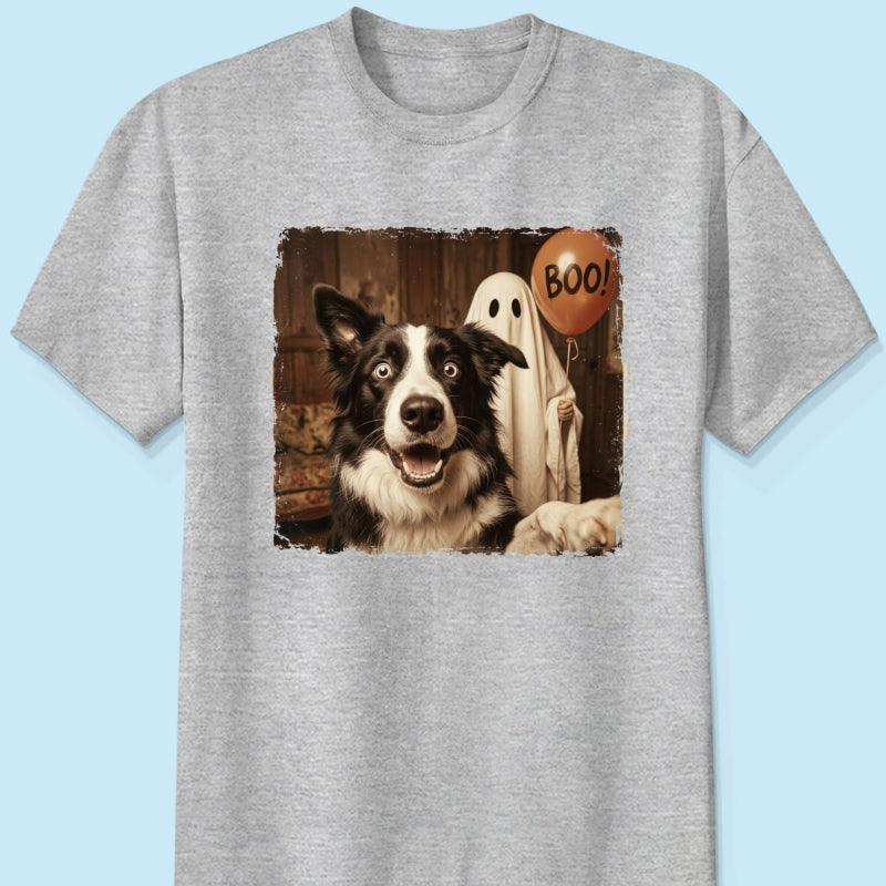 Custom Dog Cat Photo Halloween - Personalized Shirt - Trendy Vintage Spooky Tee for Pet Moms