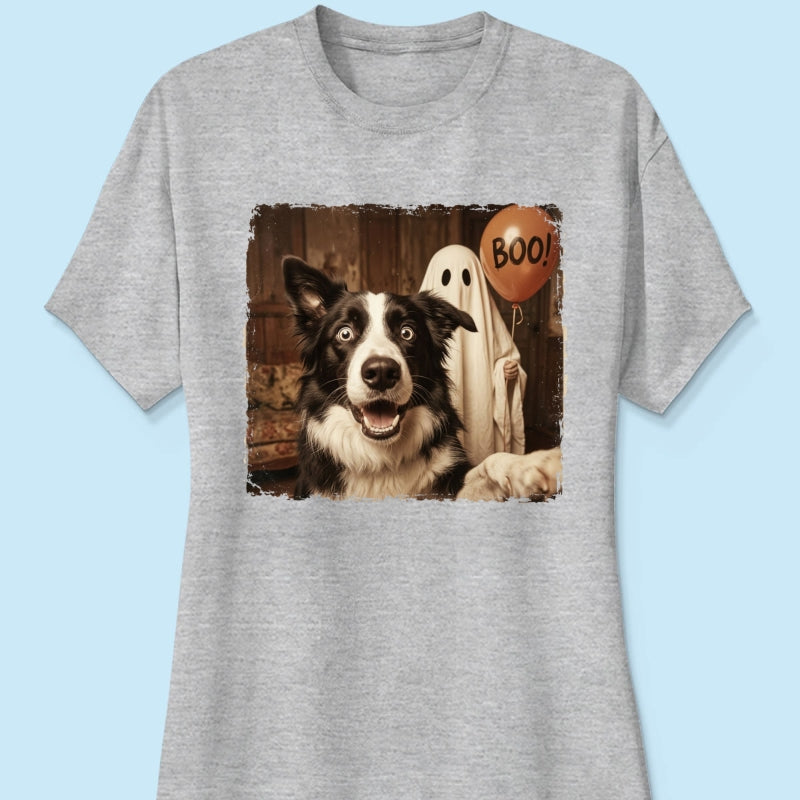 Custom Dog Cat Photo Halloween - Personalized Shirt - Trendy Vintage Spooky Tee for Pet Moms