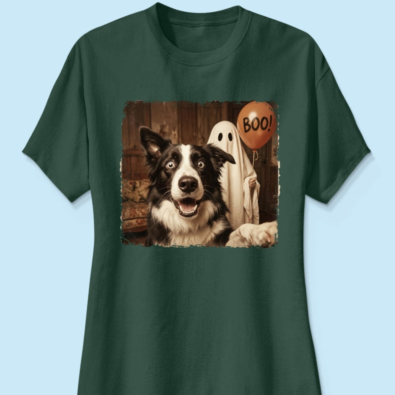 Custom Dog Cat Photo Halloween - Personalized Shirt - Trendy Vintage Spooky Tee for Pet Moms