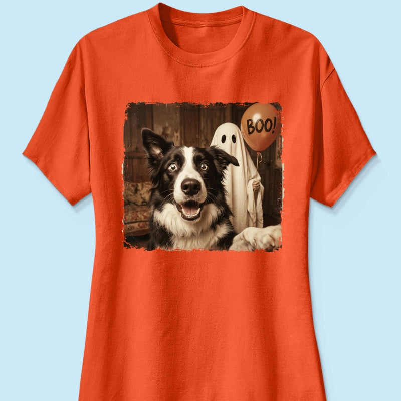 Custom Dog Cat Photo Halloween - Personalized Shirt - Trendy Vintage Spooky Tee for Pet Moms